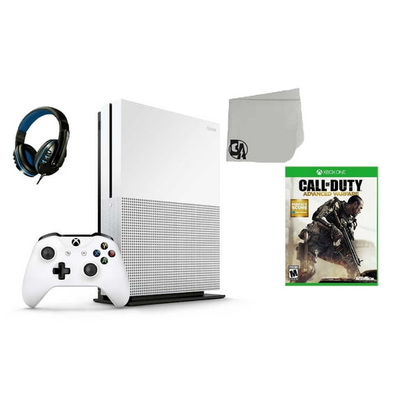 Pre-Owned 234-00051 Xbox One S White 1TB Gaming Console with Call of Duty- Advanced Warfare BOLT AXTION Bundle ( )