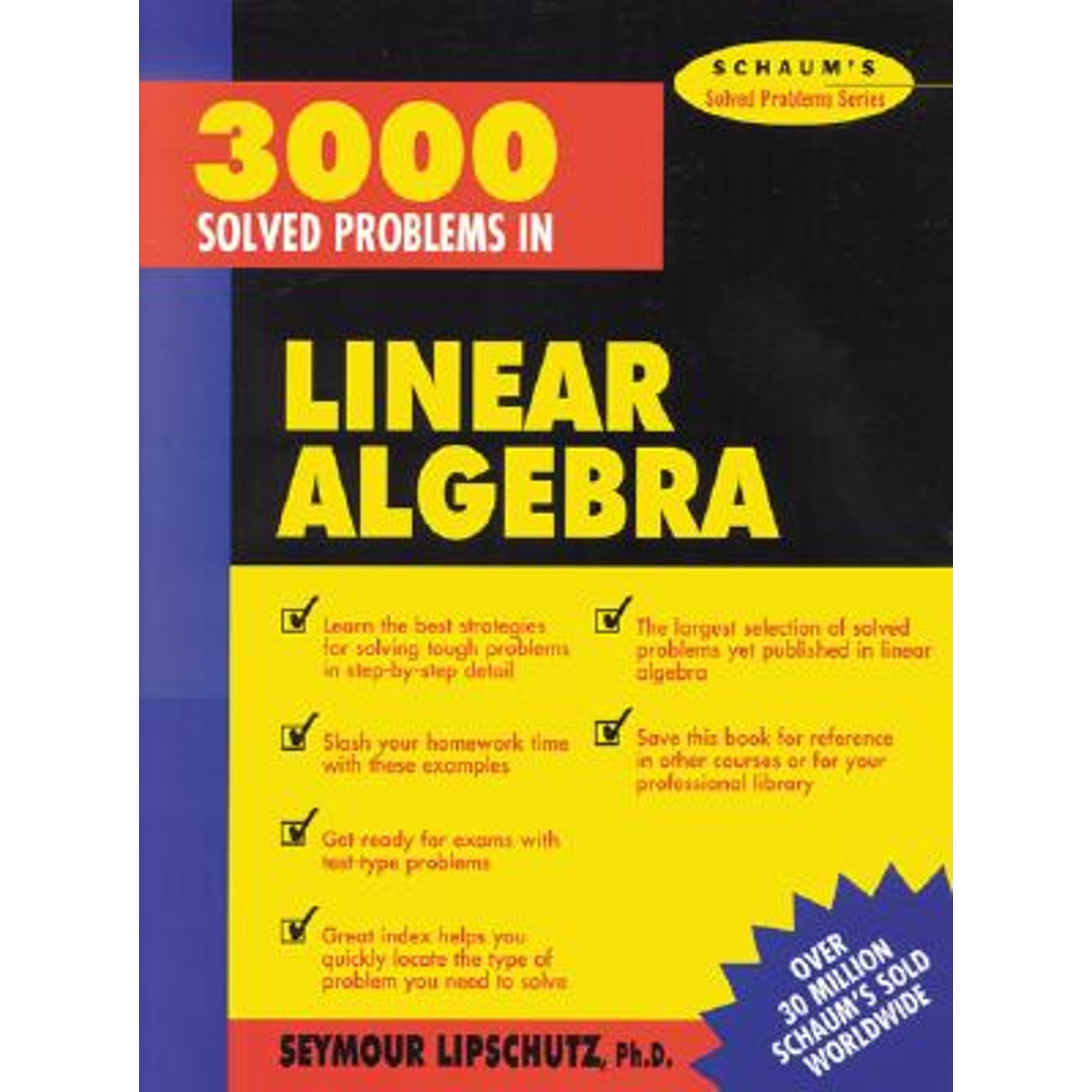 Pre-Owned 3,000 Solved Problems in Linear Algebra (Paperback 9780070380233) by Seymour Lipschutz