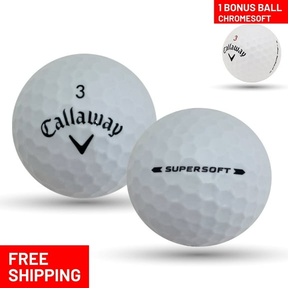 Pre-Owned 60 Callaway Supersoft White 5A Used Recycled Golf Balls, by Mulligan Golf Balls - 1 BONUS CHROMESOFT