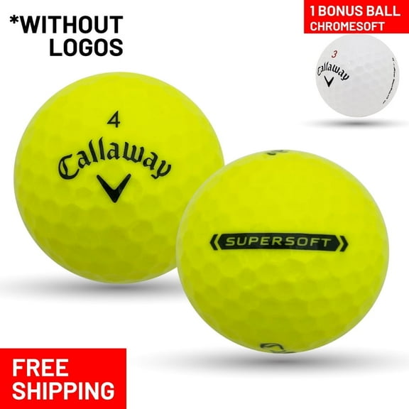 Pre-Owned 60 Callaway Supersoft Yellow 5A Pristine Used Recycled Golf Balls, by Mulligan Golf Balls - 1 BONUS CHROMESOFT