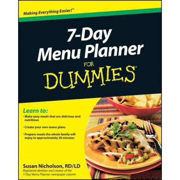 7-Day Menu Planner For Dummies Paperback