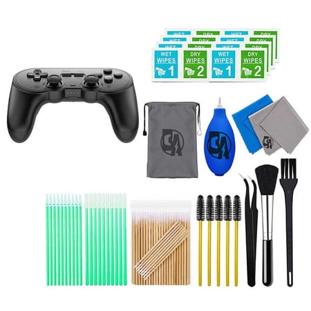 Pre-Owned 8BitDo - Pro 2 Bluetooth Gamepad - Black With Cleaning Manual Kit Bolt Axtion Bundle (Refurbished: Like New)
