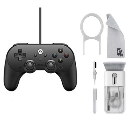 Pre-Owned 8BitDo - Pro 2 Wired Controller for Xbox - Black With Cleaning Electric kit Bolt Axtion Bundle