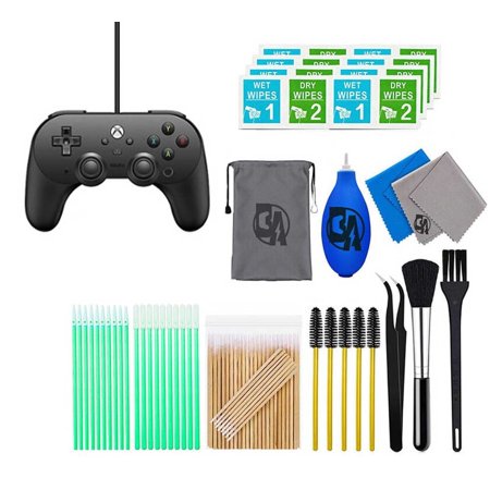 Pre-Owned 8BitDo - Pro 2 Wired Controller for Xbox - Black With Cleaning Manual Kit Bolt Axtion Bundle (Refurbished: Like New)