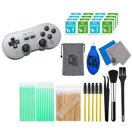 Restored 8BitDo - SN30 Pro Bluetooth Gamepad - Gray With Cleaning Manual Kit Bolt Axtion (Refurbished)