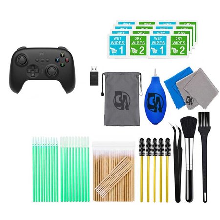 Pre-Owned 8BitDo - Ultimate 2.4G Controller for Windows PCs with Dock - Black With Cleaning Manual Kit Bolt Axtion Bundle (Refurbished: Like New)