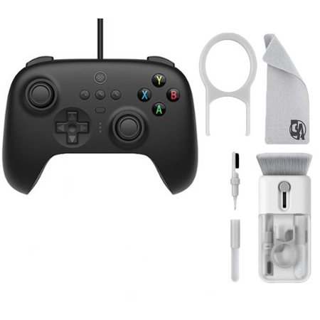 Pre-Owned 8BitDo - Ultimate Wired Controller for PC - Black With Cleaning Electric kit Bolt Axtion Bundle (Refurbished: Like New)