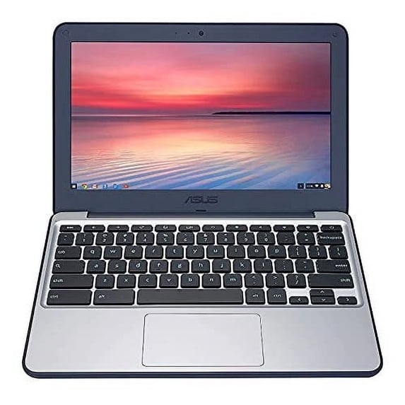 Pre-Owned ASUS Chromebook C202SA-YS02 11.6in Ruggedized and Water Resistant Design with 180 Degree (Intel Celeron 4 GB, 16GB eMMC, Dark Blue, Silver) (Good)