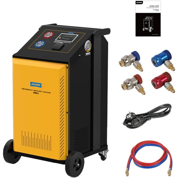 Autool LM708 Automotive AC Recovery Machine, 1100W Automatic Refrigerant Recovery and Recharge for R123a & 1234yf, 7-Inch Touch Screen with Data Print