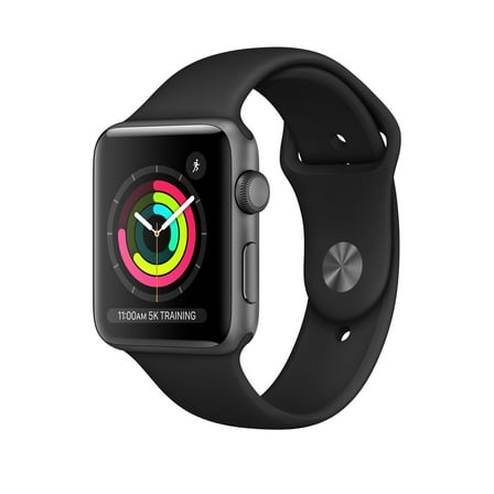 Pre-Owned Apple Watch 38MM Series 3 GPS Only Space Gray Black Sport Band