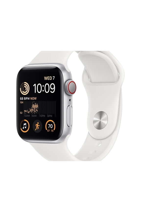 Pre-Owned Apple Watch SE (2nd Gen)- Cellular - 40mm - Silver Aluminum Case with White Sport Band