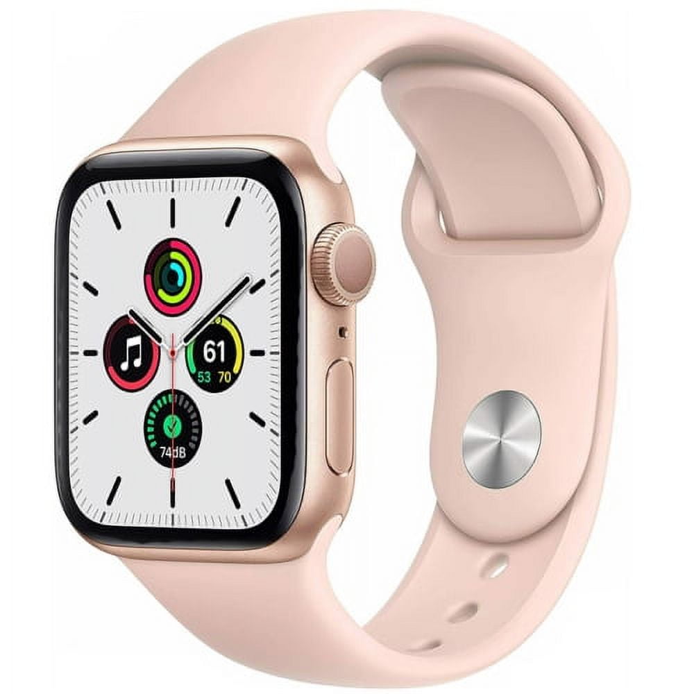 Apple Watch Series SE Aluminum Case Pink Sand Sport Band with 10 Hour Battery Life, Rose Gold/40MM, 1