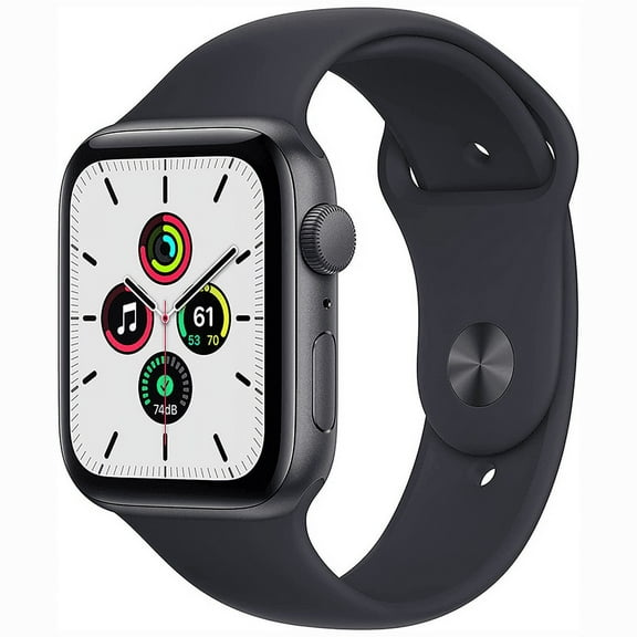 Pre-Owned Apple Watch SE 44mm GPS   Cellular Unlocked - Space Gray Aluminum Case - Black Sport Band (2020) - Fair
