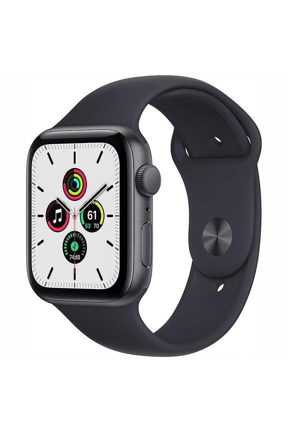 Pre-Owned Apple Watch SE 44mm GPS + Cellular Unlocked - Space Gray Aluminum Case - Black Sport Band (2020) - Fair