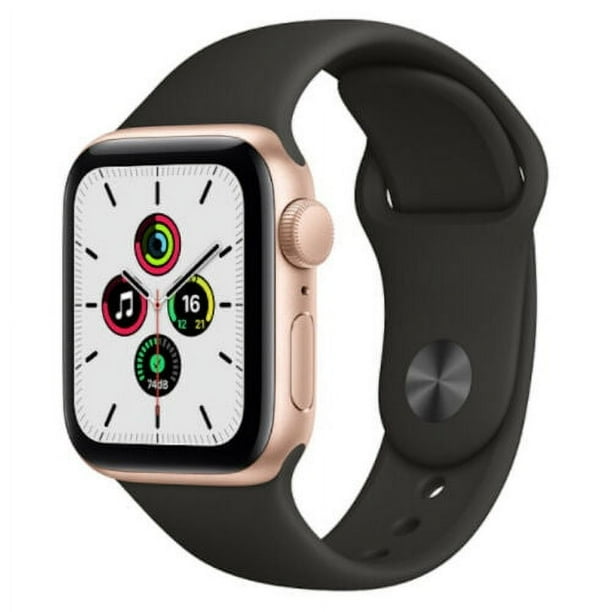 Pre Owned Apple Watch SE GPS 44 mm Gold Aluminium Black Sport Band ished