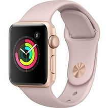 Pre-Owned Apple Watch Series 3 38MM Rose Gold - Aluminum Case - GPS + Cellular - Pink Sand Sport Band (Refurbished Grade B)
