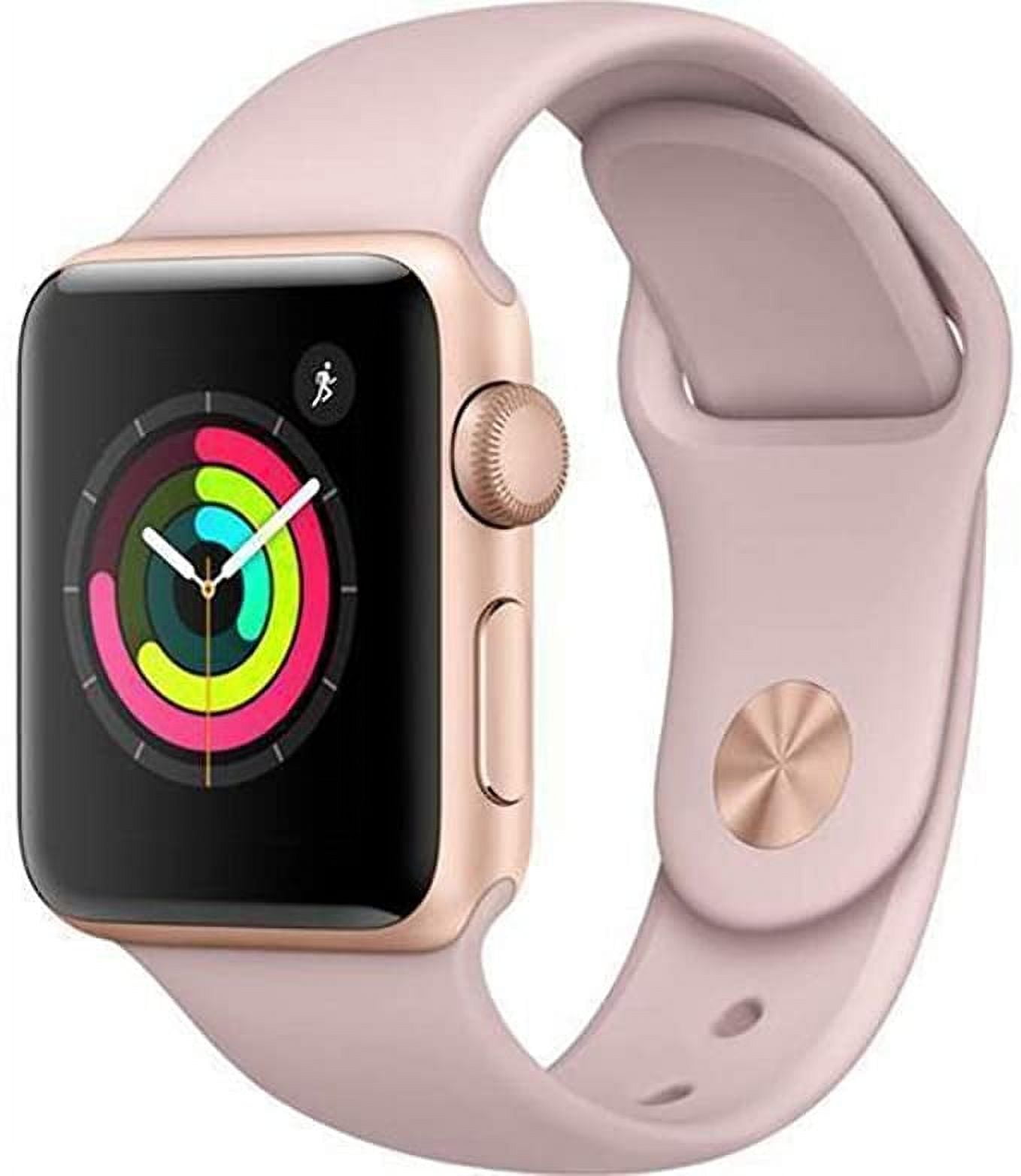 Pre Owned Apple Watch Series 3 42MM Rose Gold Aluminum Case Pink Sand Sport Band Refurbished Grade B Walmart Business Supplies