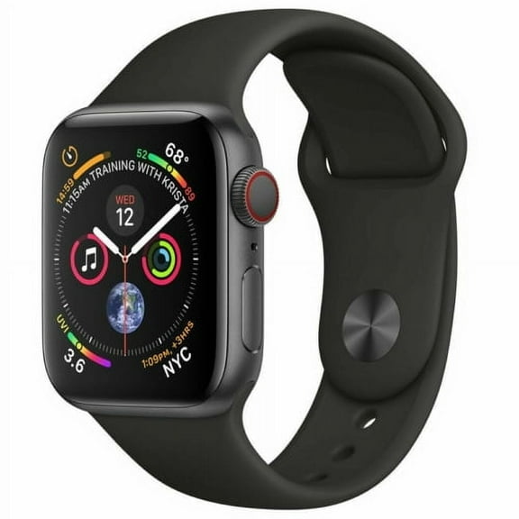 Pre-Owned Apple Watch Series 4 40mm GPS   Cellular 4G LTE - Space Gray - Black Sport Band