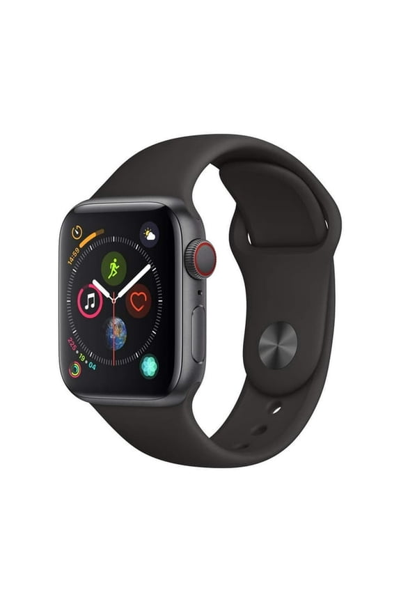 Pre-Owned Apple Watch Series 4 GPS + Cellular 40mm Space Gray Smartwatch, 10 Hour Battery Life, 0.046 Kilogram