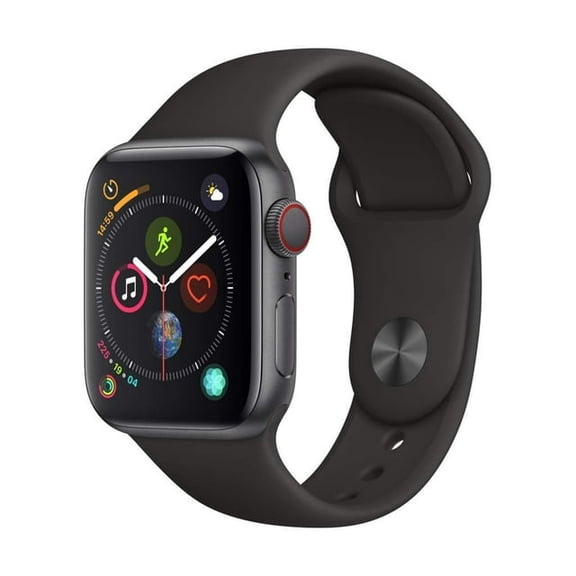 Pre-Owned Apple Watch Series 4 GPS + Cellular 40mm Space Gray Smartwatch, 10 Hour Battery Life, 0.046 Kilogram