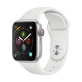 thumbnail image 1 of Pre-Owned Apple Watch Series 4 44mm GPS + Cellular 4G LTE - Silver - White Sport Band, 1 of 2