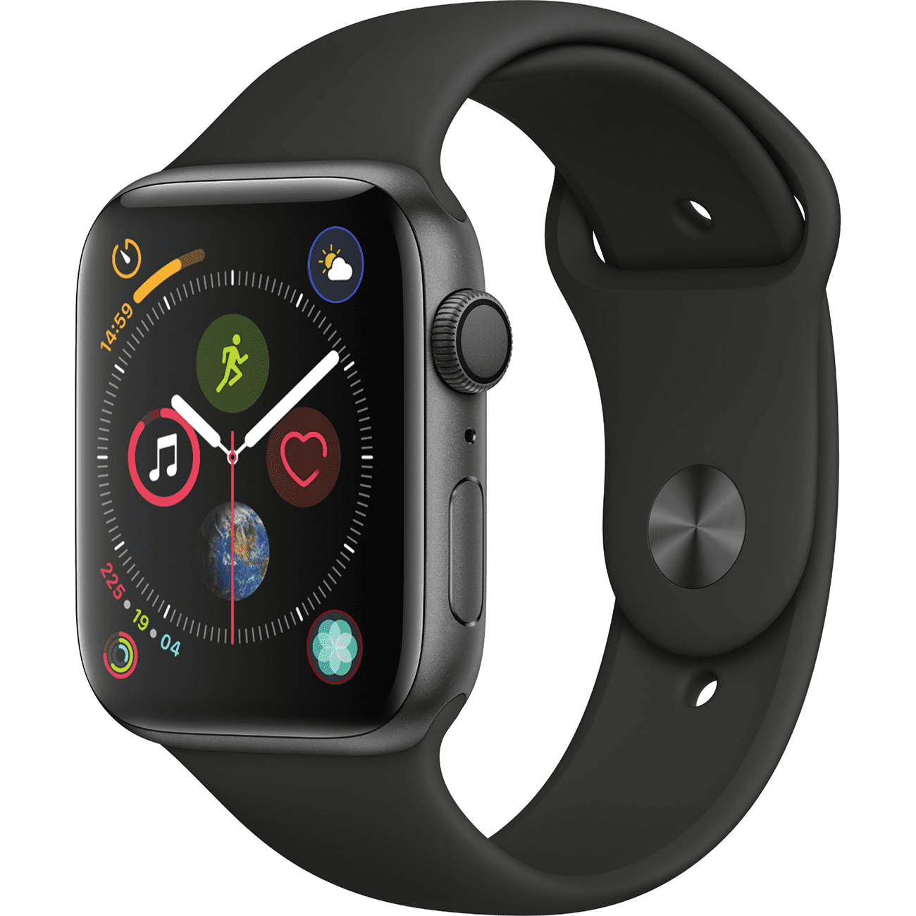 Pre Owned Apple Watch Series 4 44mm GPS Space Gray Black Sport Band Walmart