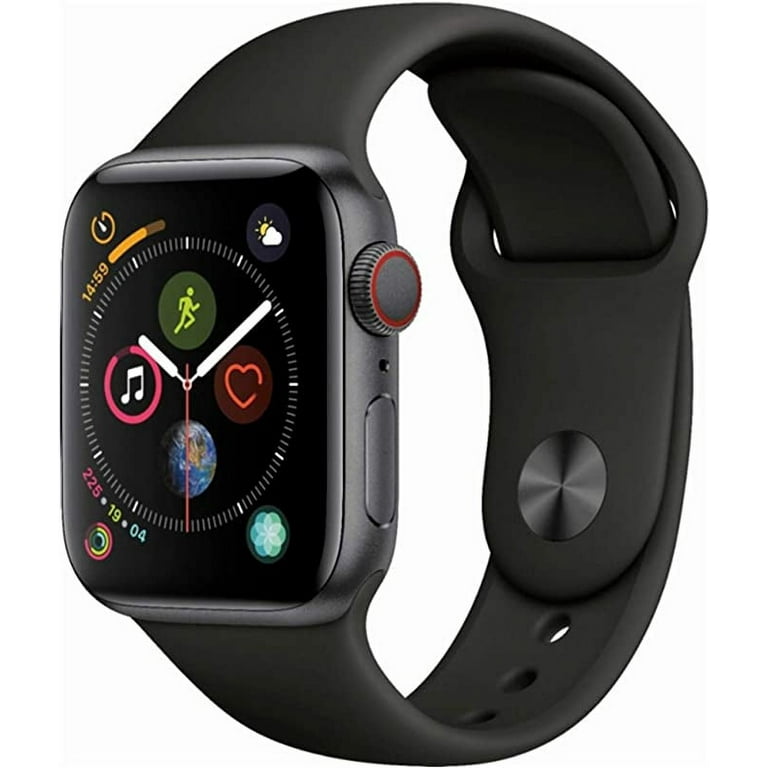 Pre Owned Apple Watch Series 4 GPS Cellular 40mm Space Gray Aluminum Black Sport Fair Walmart