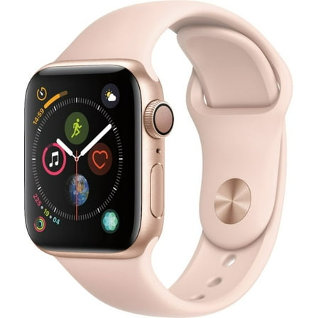 Restored Apple Watch Series 4 GPS w/ 40MM Gold Aluminum Case & Pink Sand Sport Band (Refurbished)