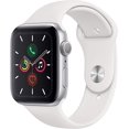 thumbnail image 1 of Pre-Owned Apple Watch Series 5 (GPS, 44mm) Silver Aluminum Case with White Sport Band - 10 Hour Battery Life, 1 of 1