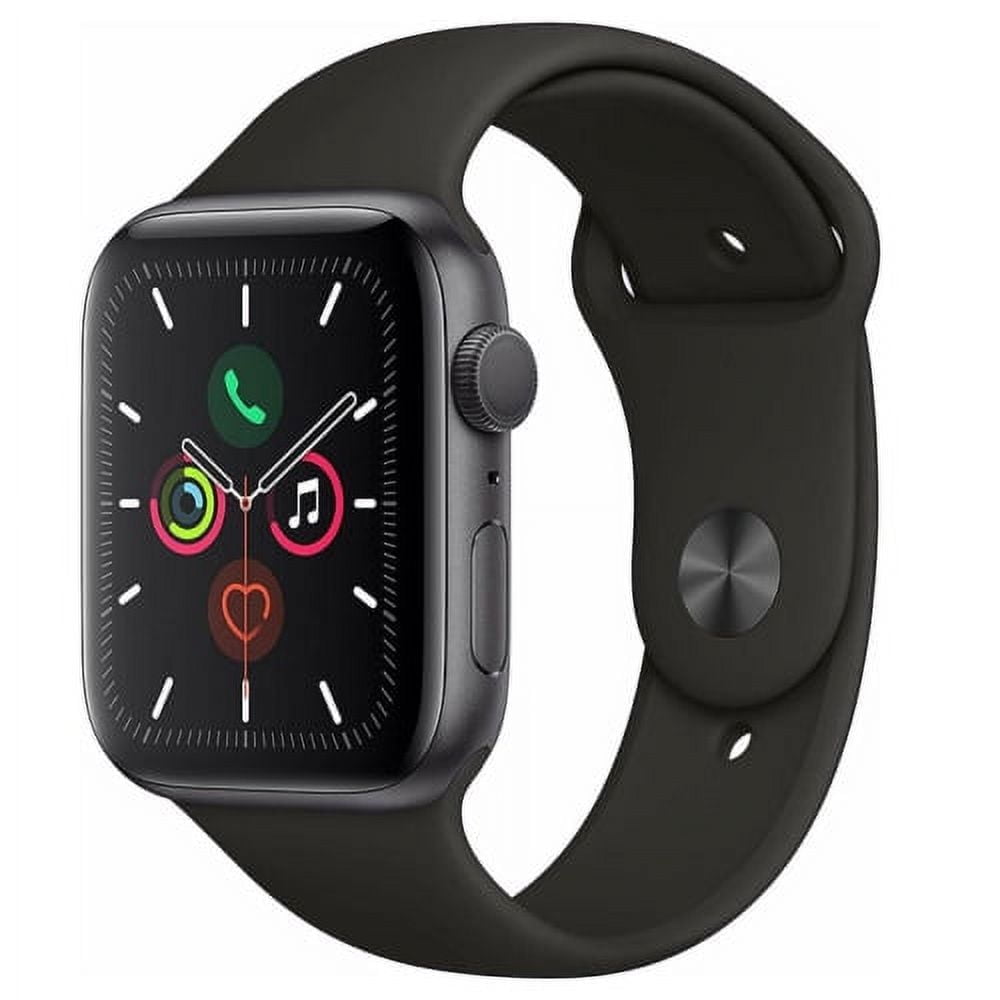 Apple Watch Series 5, Pre-Owned, 44MM Aluminum Case, Black Sport  display picture 1