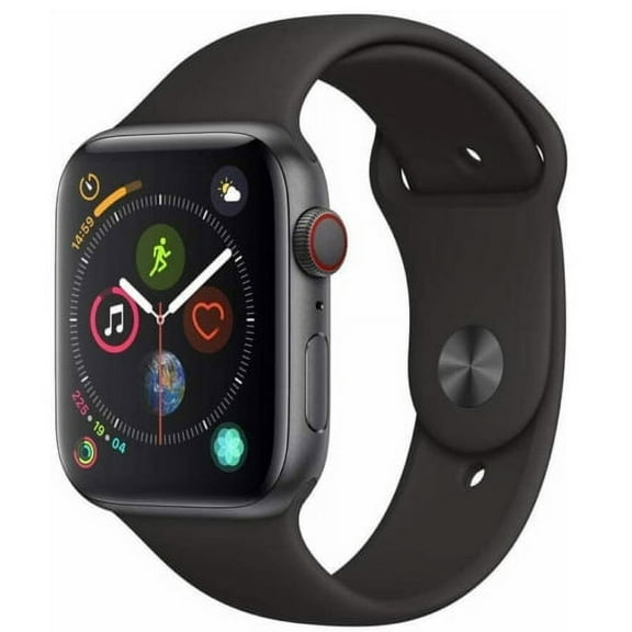 Pre-Owned Apple Watch Series 5 44mm GPS Aluminum Space Gray Black Sport Band Smartwatch