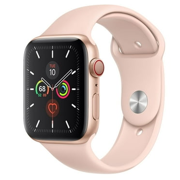 Pre-Owned Apple Watch Series 5 (GPS + Cellular) 44mm Gold Aluminum Case with Pink Sport Band, Good
