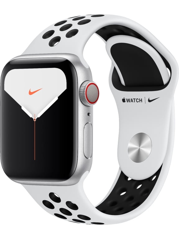 Pre-Owned Apple Watch Nike Series 5 GPS + Cellular, 44mm Silver Aluminium Case with Pure Platinum/Black Nike Sport Band - S/M & M/L