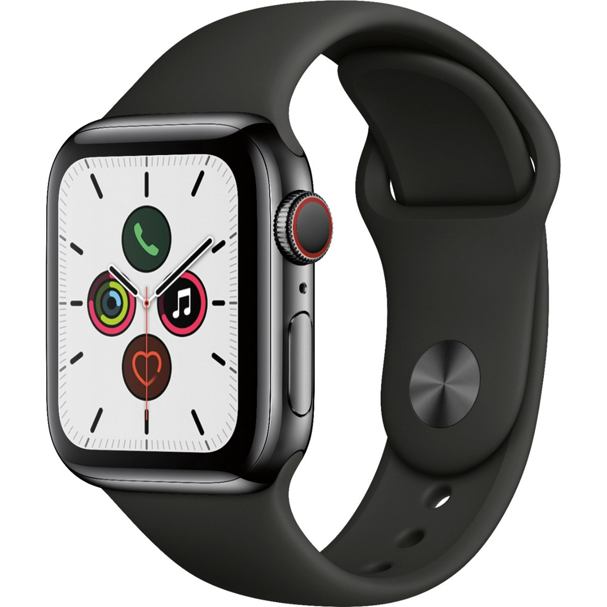 Pre-Owned Apple Watch Series 5 (GPS + LTE) 40mm Black Stainless Steel Case & Black Sport Band
