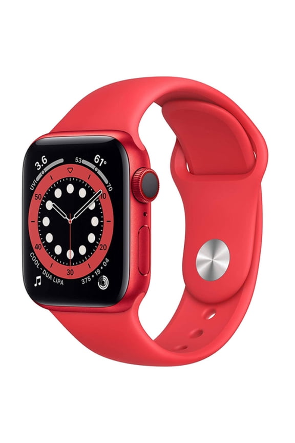 , Watch Series 6, Scratch-Resistant, GPS + Cellular Smart Watch, 18 Hour Battery Life, iOS, Red/40mm, 1 Each, 1, 1