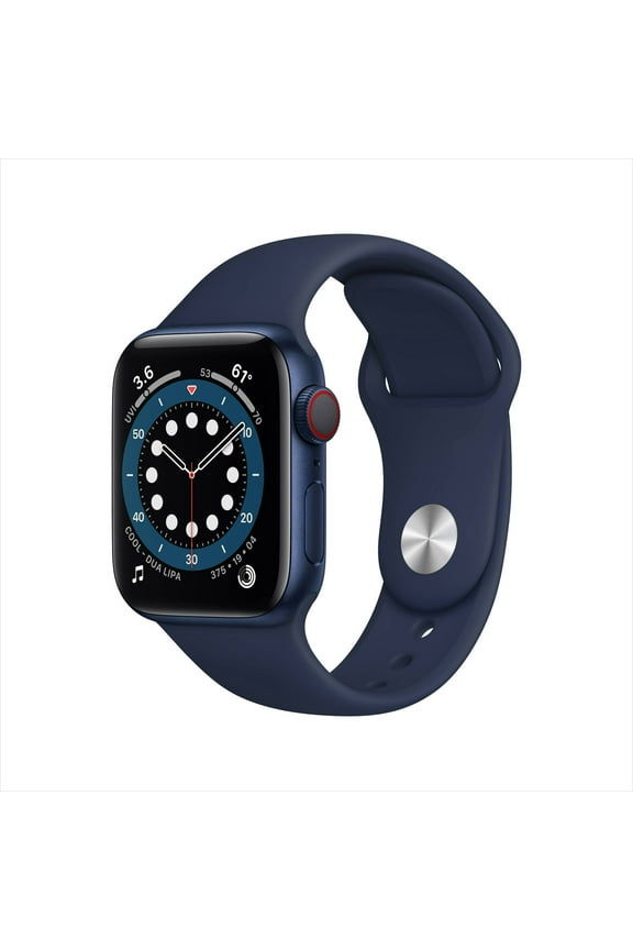 Pre-Owned Apple Watch Series 6 40mm GPS + Cellular Unlocked - Blue Aluminum Case - Navy Sport Band (2020) - Fair