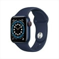 thumbnail image 1 of Restored Apple Watch Series 6 GPS + Cellular, 40mm Blue Aluminum Case with Deep Navy Sport Band - Regular, 1 of 1