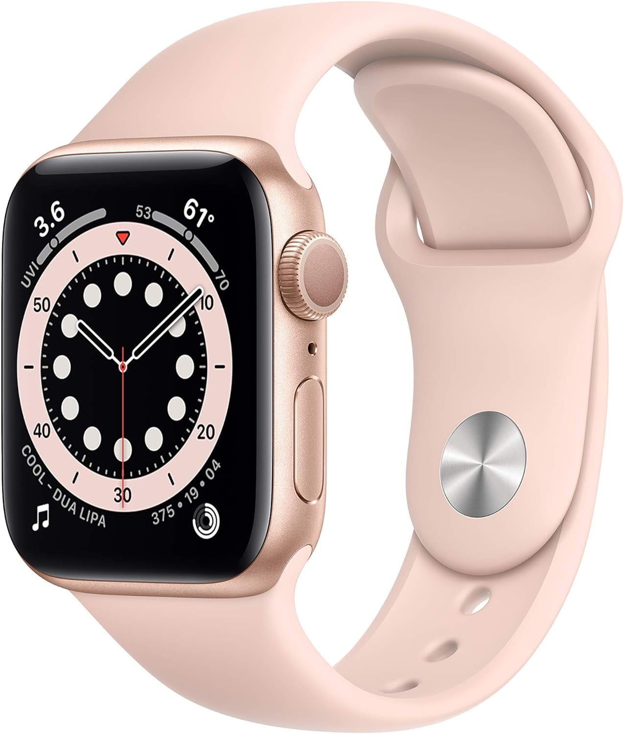 Restored Apple Watch Series 6 40mm GPS - Gold Aluminum Case - Pink Sport Band (Refurbished)