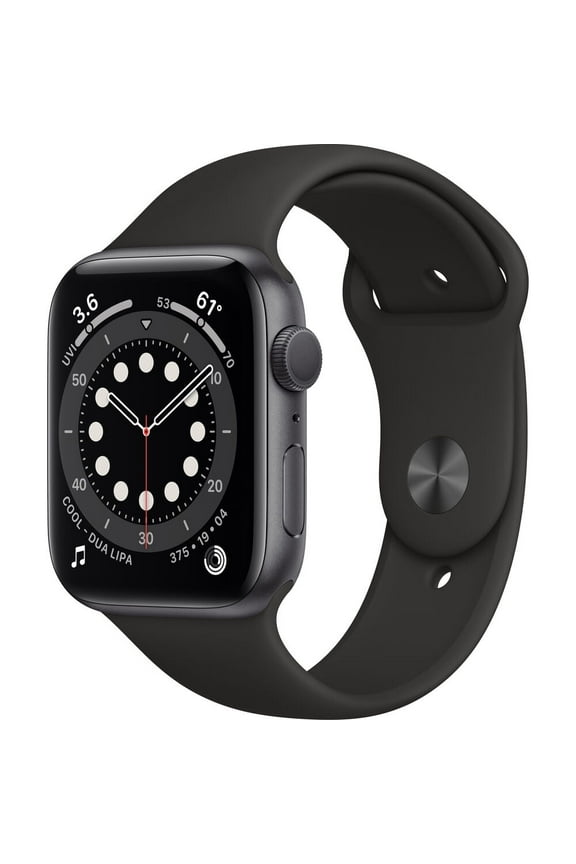Pre-Owned Apple Watch Series 6 44mm GPS + Cellular - Space Gray Aluminum Case - Black Sport Band