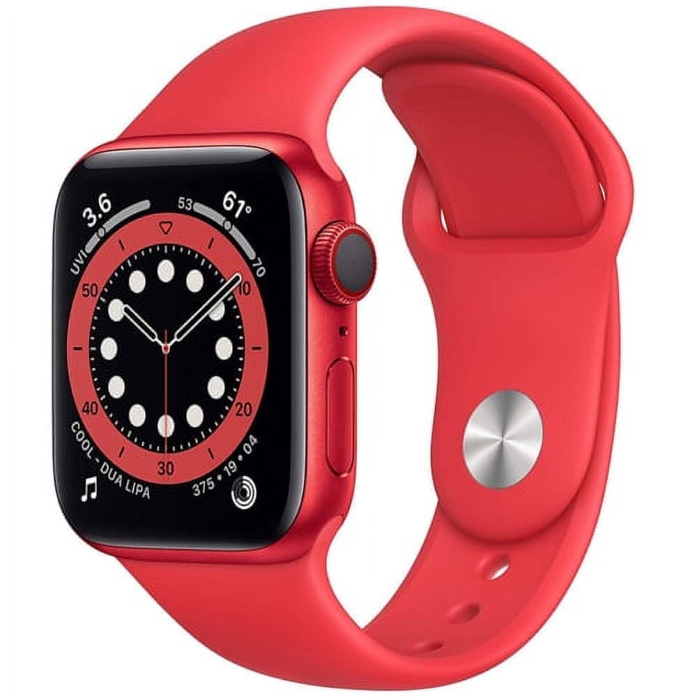 Pre Owned Apple Watch Series 6 44mm GPS Cellular Unlocked Red Aluminum Case Red Sport Band 2020