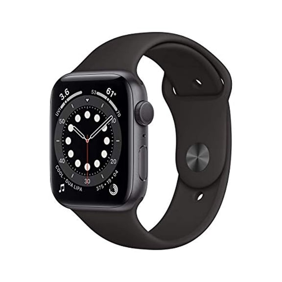 Pre-Owned Apple Watch Series 6 Smart Watch GPS with 10 Hours Battery Life, Space Gray Case + Black Sport Band/44mm