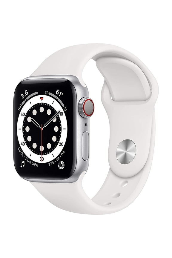 Pre-Owned Apple Watch Series 6 (GPS + LTE) 40mm Silver Aluminum Case & White Sport Band ( Fair)