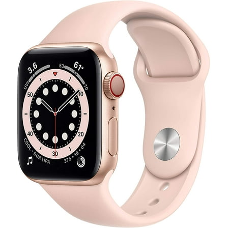 Pre-Owned Apple Watch Series 6 GPS + LTE w/ 40MM Gold Aluminum Case & Pink Sand Sport Band