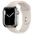 thumbnail image 1 of Restored Apple Watch Series 7 45mm GPS + Cellular Unlocked - Silver Stainless Steel Case - Starlight Sport Band (2021) (Refurbished), 1 of 3