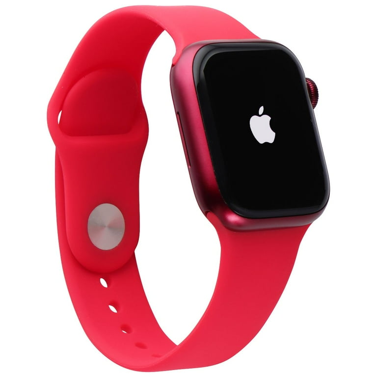Pre Owned Apple Watch Series 7 A2473 GPS Only 41 mm Red AL Red Sport Band Walmart
