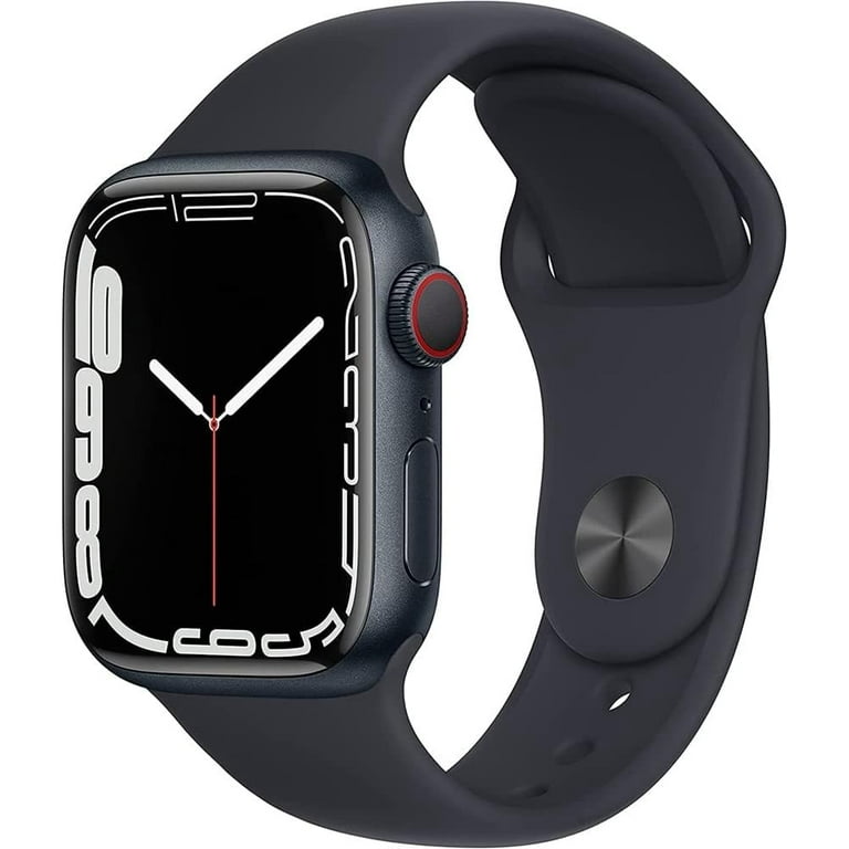 Pre Owned Apple Watch Series 7 Aluminum 41 mm GPS Only No Cellular Midnight Black Walmart