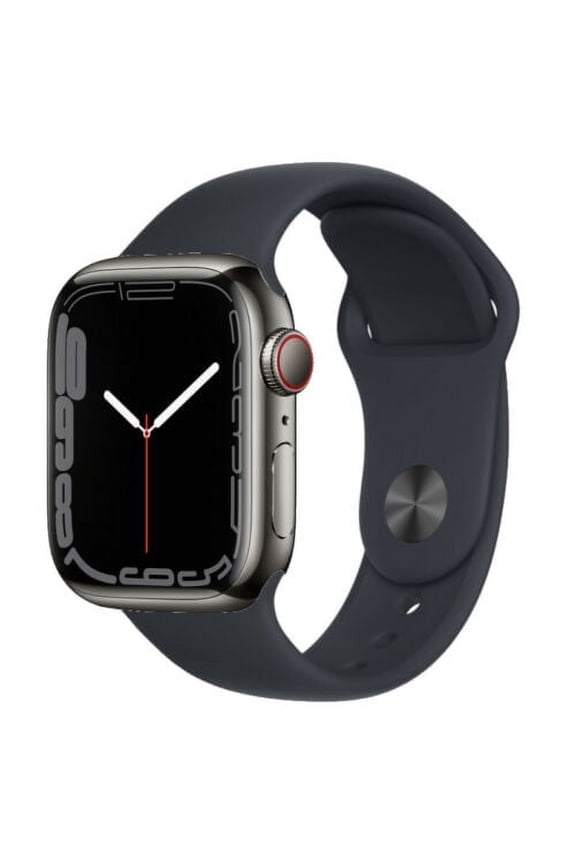 Pre-Owned Apple Watch Series 7 GPS + Cellular 45mm Graphite Stainless Steel Black Sport Band (Good)