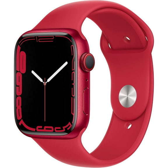 Restored Apple Watch Series 7 GPS LTE w/ 45MM (PRODUCT)Red Aluminum Case RED Sport Band (Refurbished)