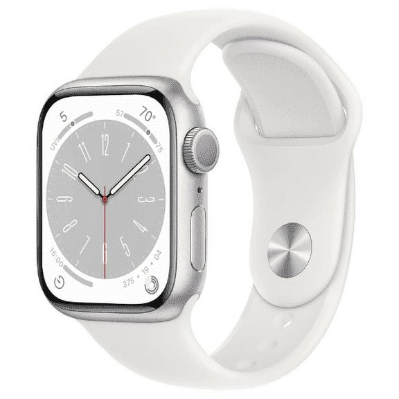Restored Apple Watch Series 8 - 41mm - Silver Aluminum Case - White Sport Band - GPS (Refurbished)