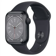 Restored Apple Watch Series 8 GPS 45mm Midnight Aluminum Case with Midnight Sport Band - M/L. Fitness Tracker, Blood Oxygen & ECG Apps, Always-On Retina Display
